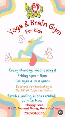 Happy Feet Play School - Yoga & Brain Gym For Kids