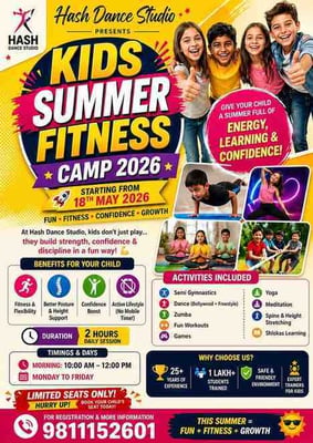 Hash Aerobics & Dance Studio-Kids Summer Fitness Camp 2026