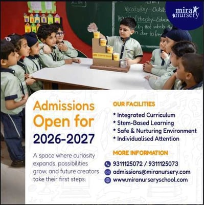 Mira Nursery-Admissions Open 2026-2027