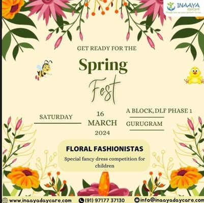 Inaaya daycare-Spring Fest FLORAL FASHIONISTAS Special fancy dress competition for children