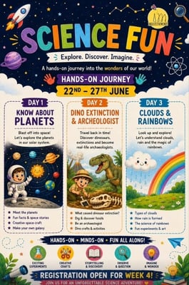 Inquizitive Minds-Science Fun Week Explore Discover Imagine