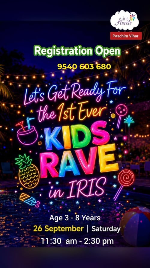 Iris Florets-RAVE in IRIS-Neon Party for Kids