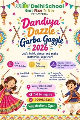Junior Delhi school-Dandiya X Dazzle Garba Gaggle 2026 (pitampura)
