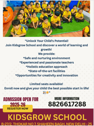 KIDSGROW SCHOOL  -  ADMISSION OPEN