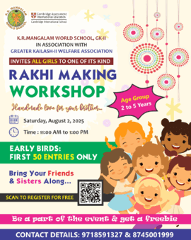 KR Mangalam World School  -  Rakhi Making Workshop