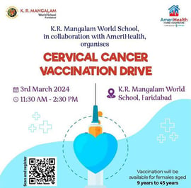 KR Mangalam World School-Cervical cancer vaccination drive