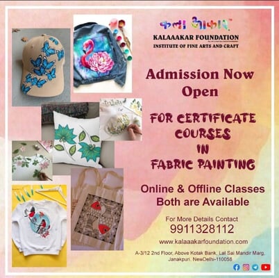 Kalaaakar Foundation-Admission Open For Certificate Courses In Fabric Painting