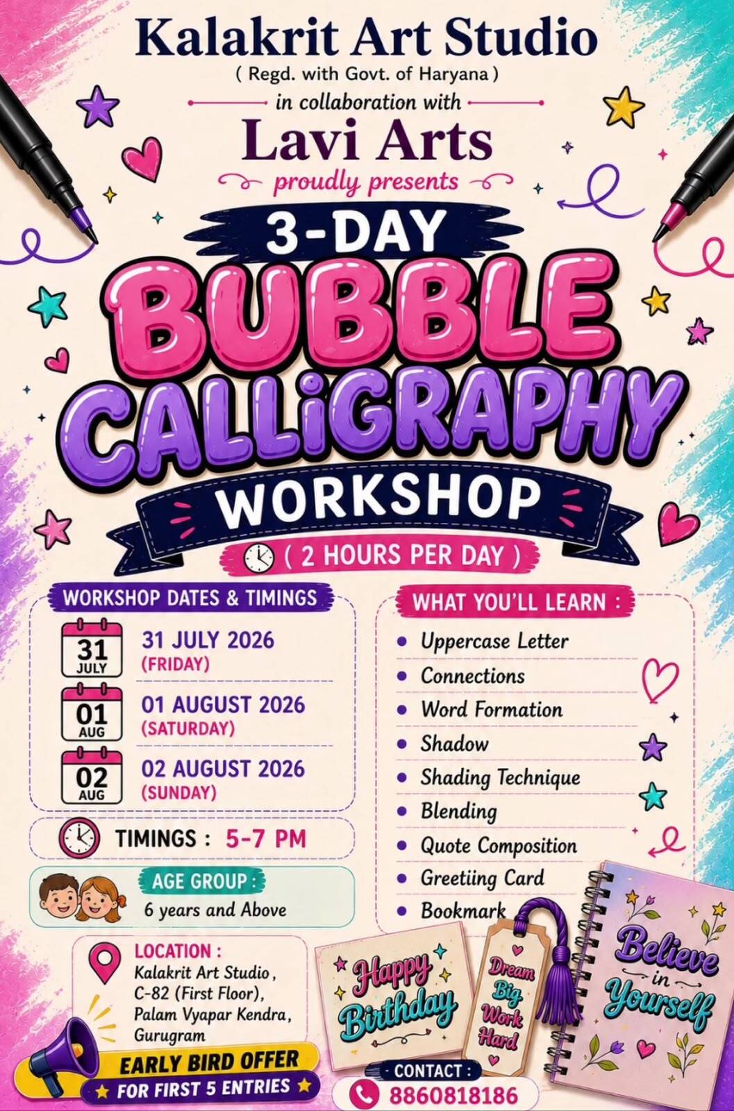 Kalakrit Art Studio-Bubble Calligraphy Workshop