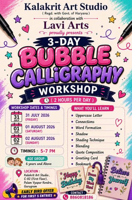 Kalakrit Art Studio-Bubble Calligraphy Workshop