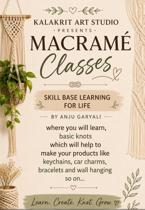 Kalakrit Art Studio-Macramé Classes Learn the Art of Knotting and Handmade Crafts