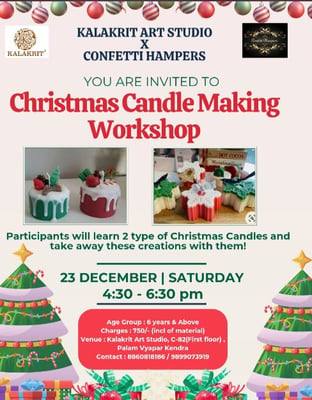 Kalakrit Art Studio-christmas-candle making workshop