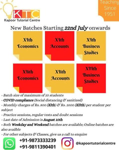 Kapoor Tutorial Centre-Tuition Batches