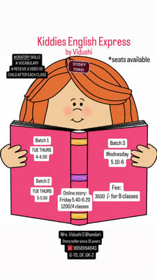 Kiddies English Express-Public speaking via Story telling class for Kids