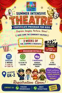 Kiddies English Express-Summer Intensive Theatre Program for Kids