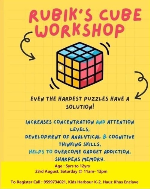 Kids Harbour  -  Rubik Cube Workshop