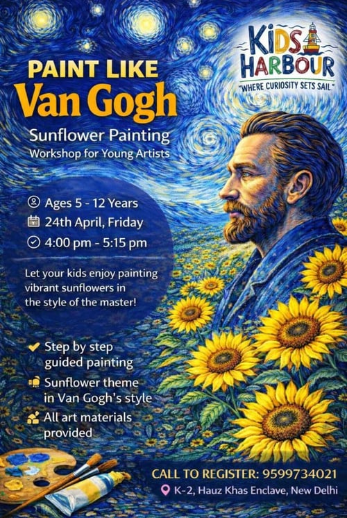 Kids Harbour-Sunflower Painting Workshop
