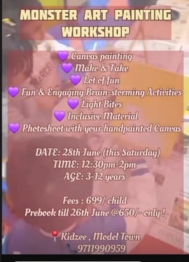 Kidzee  -  Monster Art Painting Workshop