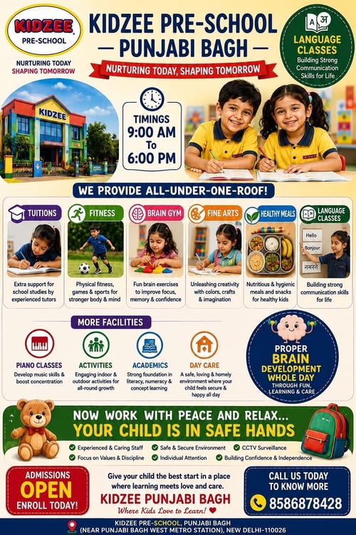 Kidzee Preschool East Punjabi Bagh-Admissions Open 2026-27