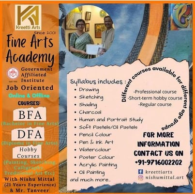Kreetti Arts-BFA, DFA & Hobby Courses