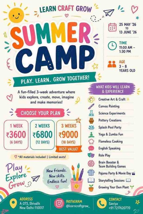 Learn Craft Grow-Summer Camp for Kids