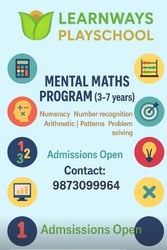 Learn Ways Play School  -  Mental Maths Program