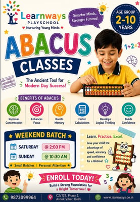 Learn Ways Play School-Abacus Classes for Kids (Pitampura)