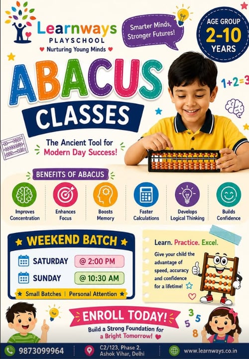 Learn Ways Play School-Abacus Classes for Kids (Pitampura)