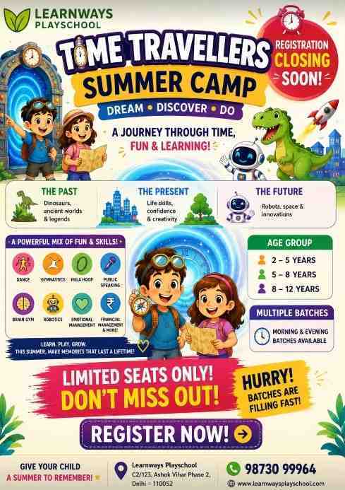Learn Ways Play School-Time Travellers Summer Camp 2026