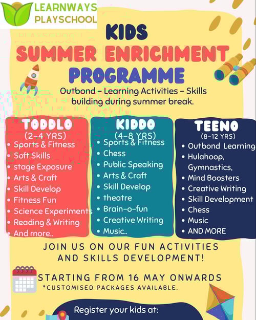 LearnWays PlaySchool-Kids summer Enrichment Programme