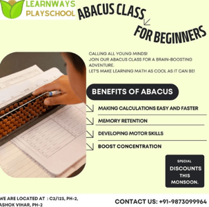 Learn Ways Play School-Abacus Class for Beginners