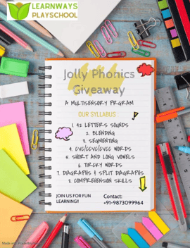 Learn Ways Play School-Jolly Phonics give away a multisensory program