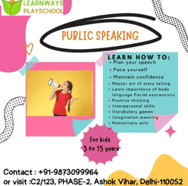 Learn Ways Play School-Public speaking for kids