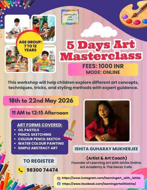 Learning Art with Ishita Online Art Academy-Online Art Masterclass for Kids