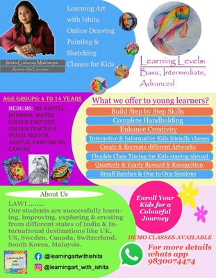 Learning Art with Ishita Online Art Academy-Online Drawing Painting and Sketching Classes for Kids