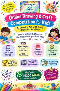 Learning Art with Ishita Online Art Academy-Online Drawing and Craft Competition for Kids