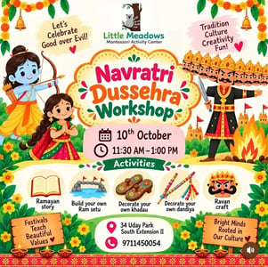 Little Meadows Montessori Activity Center-Navratri Dussehra Workshop for Kids