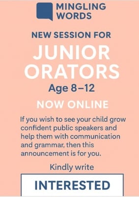 Mingling words  -  Public Speaking Batches For Kids