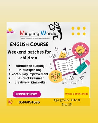  Mingling words-English Course weekend batches for children