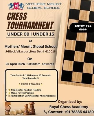 Mothers Mount Global School-Chess Tournamnent for Kids