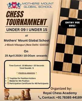 Mothers Mount Global School-Chess Tournamnent for Kids