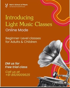 Nairs School of Music-Online Light Music Classe