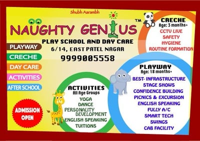 Naughty Genius Play School and Day Care-Admission Open
