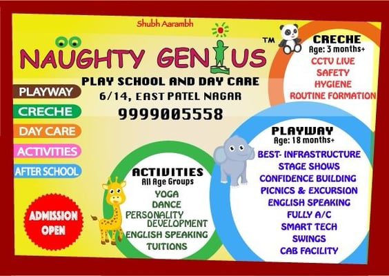 Naughty Genius Play School and Day Care-Admission Open
