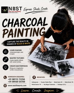 Nest Fine Arts Academy-Explore the Art of Charcoal Painting (Noida)