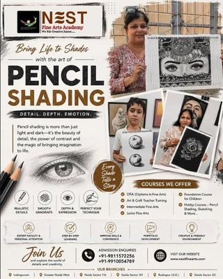 Nest Fine Arts Academy Noida-Master the Art of Pencil Shading