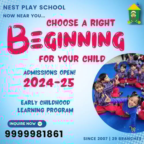 Nest Play School-Admissions Open 2024-2025