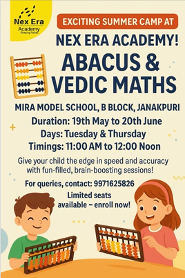 Nex Era Academy  -  ABACUS & VEDIC MATHS Summer Camp