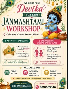 Nitco School of Music and Dance-Janmashtami Workshop for Kids