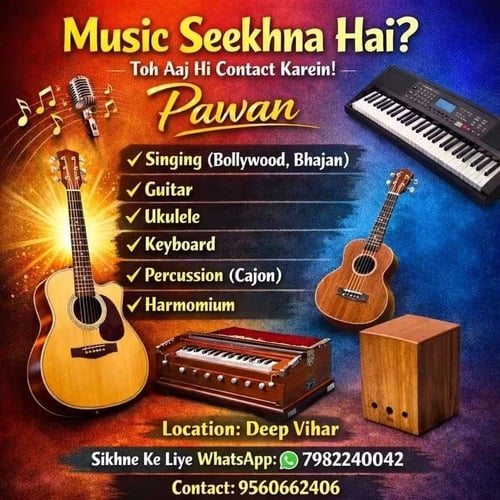 Pawan Guitar Classes-Music Classes Singing and Instrumental