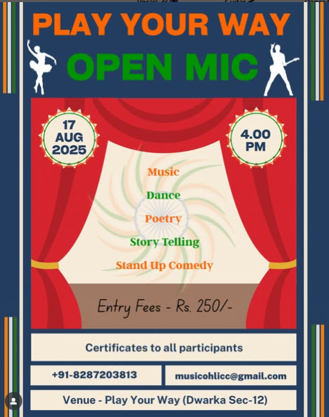 Play Your Way  -  Open Mic Program For Kids